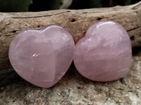 Polished Rose Quartz Hearts 12 x From Ambatondrazaka, Madagascar