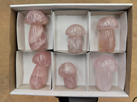 Polished Rose Quartz Mushrooms x 6 From Ambatondrazaka, Madagascar