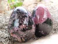 Polished Rhodonite Eggs x 6 From Ambindavato, Madagascar