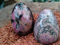 Polished Rhodonite Eggs x 6 From Ambindavato, Madagascar