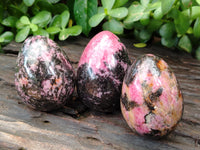 Polished Rhodonite Eggs x 6 From Ambindavato, Madagascar