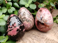 Polished Rhodonite Eggs x 6 From Ambindavato, Madagascar