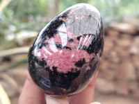 Polished Rhodonite Eggs x 6 From Ambindavato, Madagascar