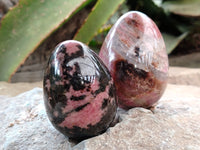 Polished Rhodonite Eggs x 6 From Ambindavato, Madagascar