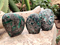 Polished Emerald Mica In Matrix Standing Free Forms x 4 From Mutoko, Zimbabwe