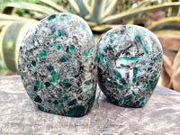 Polished Emerald Mica In Matrix Standing Free Forms x 4 From Mutoko, Zimbabwe