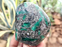 Polished Emerald Mica In Matrix Standing Free Forms x 4 From Mutoko, Zimbabwe