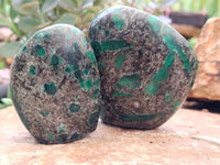 Polished Emerald Mica In Matrix Standing Free Forms x 4 From Mutoko, Zimbabwe