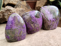 Polished Stichtite Standing Free Forms x 6 From Barberton, South Africa