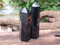 Polished Black Basalt Points x 6 From Antsirabe, Madagascar