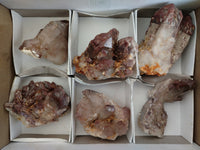 Natural Red Hematoid Quartz Clusters x 6 From Karoi, Zimbabwe