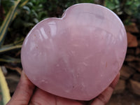 Polished Rose Quartz Heart and Standing Free Form x 2 From Ambatondrazaka, Madagascar