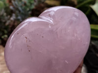 Polished Rose Quartz Heart and Standing Free Form x 2 From Ambatondrazaka, Madagascar