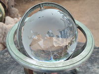 Polished Lead Glass World Globe - sold per item - From China