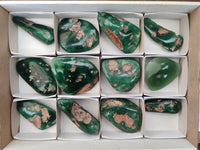 Polished Emerald Mtorolite Free Forms x 12 From Mutorashanga, Zimbabwe