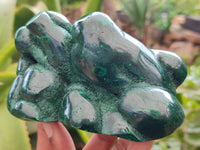 Polished Flower Banded Malachite Free Forms x 3 From Congo