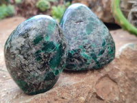 Polished Emerald Mica In Matrix Standing Free Forms x 6 From Mutoko, Zimbabwe