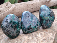 Polished Emerald Mica In Matrix Standing Free Forms x 6 From Mutoko, Zimbabwe