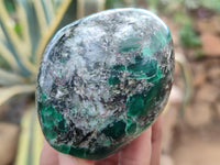 Polished Emerald Mica In Matrix Standing Free Forms x 6 From Mutoko, Zimbabwe