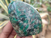 Polished Emerald Mica In Matrix Standing Free Forms x 6 From Mutoko, Zimbabwe