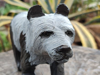 Hand Made Soapstone Panda Carving x 1 From Zimbabwe