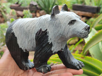 Hand Made Soapstone Panda Carving x 1 From Zimbabwe