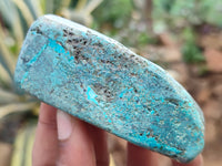 Polished Shattuckite With Chrysocolla and Azurite Free Forms x 12 From Congo