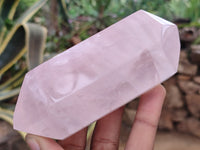 Polished Double Terminated Rose Quartz Points x 6 From Ambatondrazaka, Madagascar