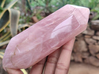 Polished Double Terminated Rose Quartz Points x 6 From Ambatondrazaka, Madagascar