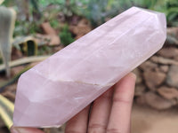 Polished Double Terminated Rose Quartz Points x 6 From Ambatondrazaka, Madagascar