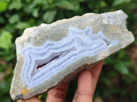 Polished Blue Lace Agate Geodes x 6 From Nsanje, Malawi