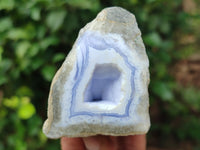 Polished Blue Lace Agate Geodes x 6 From Nsanje, Malawi