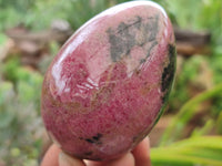 Polished Rhodonite Gemstone Eggs x 4 From Madagascar