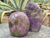 Polished Stichtite Standing Free Forms x 2 From Barberton, South Africa