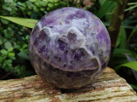 Polished Chevron Amethyst Sphere x 1 From Zambia