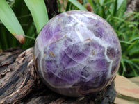 Polished Chevron Amethyst Sphere x 1 From Zambia