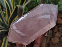 Polished Double Terminated Rose Quartz Points x 3 From Ambatondrazaka, Madagascar