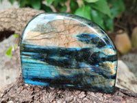 Polished Labradorite Standing Free Forms x 3 From Tulear, Madagascar