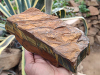 Polished On One Side Tiger's Eye Slabs x 2 From Prieska, South Africa