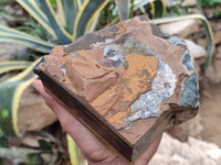 Polished On One Side Tiger's Eye Slabs x 2 From Prieska, South Africa