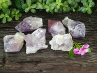 Natural Jacaranda Amethyst Quartz Crystals x 6 from Mumbwa, Zambia