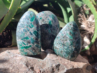 Polished Rare Emerald Mica In Matrix Standing Free Forms x 4 From Mutoko, Zimbabwe