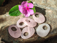 Hand Made Rose Quartz Pendants - sold per item - From Madagascar