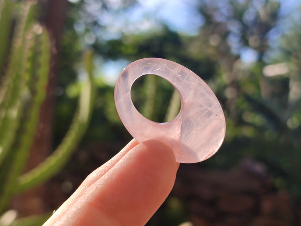 Hand Made Rose Quartz Pendants - sold per item - From Madagascar