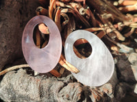 Hand Made Rose Quartz Pendants - sold per item - From Madagascar