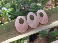 Hand Made Rose Quartz Pendants - sold per item - From Madagascar