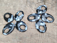 Polished Snowflake Obsidian Oval Pendants - Sold Per Item - From Mexico