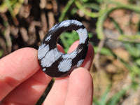 Polished Snowflake Obsidian Oval Pendants - Sold Per Item - From Mexico