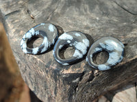 Polished Snowflake Obsidian Oval Pendants - Sold Per Item - From Mexico