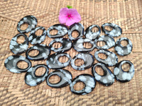 Polished Snowflake Obsidian Oval Pendants - Sold Per Item - From Mexico